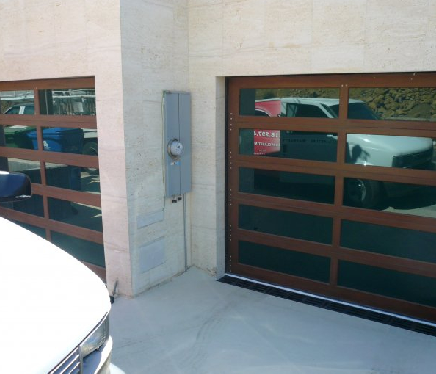 Home windows with privacy-enhancing window tint film installed.