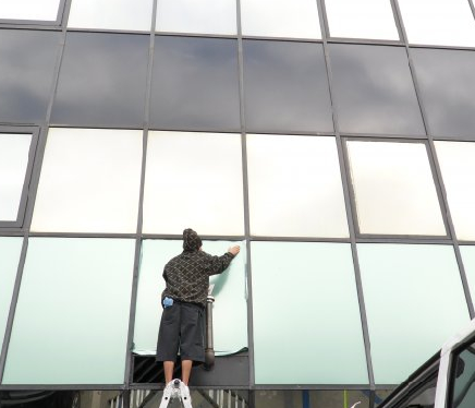Modern Los Angeles office with commercial window tint for energy savings