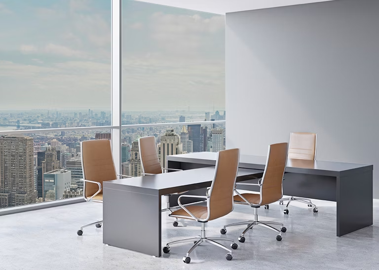Office space filled with sunlight where installed window films block heat and create instant energy savings.
