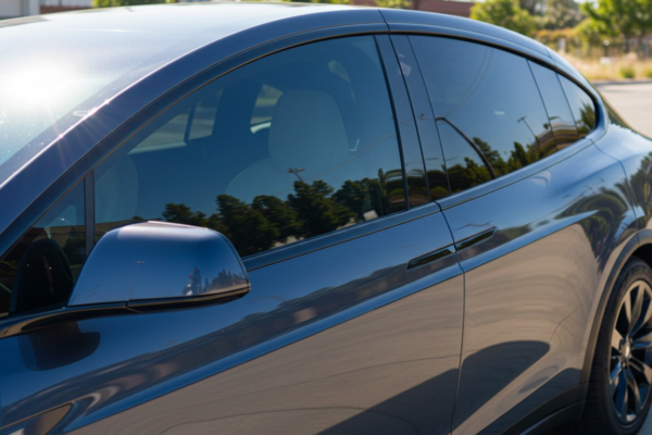 tesla with ceramic tinted windows los angeles