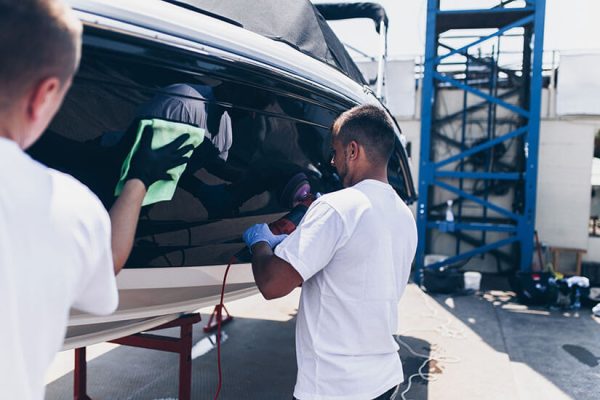 Polishing Gel Coat on Fibreglass Hull 1698772796126